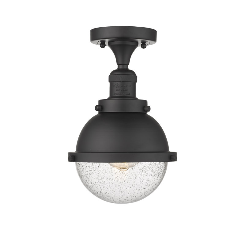 Plafonnier semi-encastré 1 lumière Alique, Ampoule non incluse, Noir mat, H 13,13 po x l 9 po x P 9 po