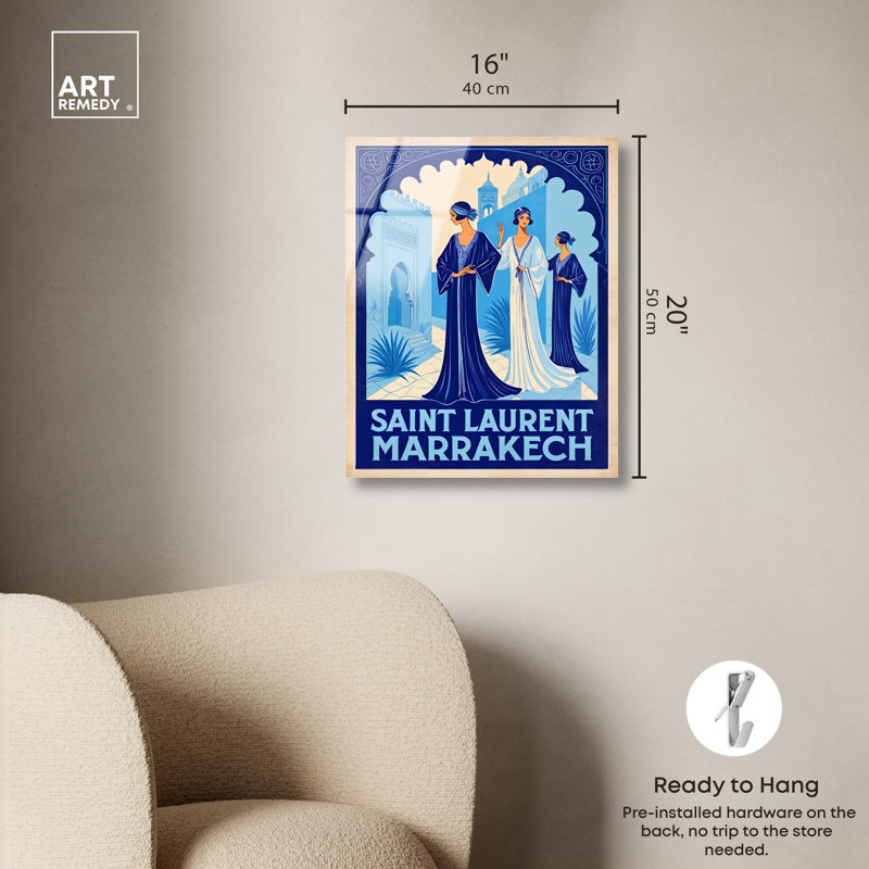 «Marrakech Mystique», reproduction d'art rétro sur toile par Art Remedy, H 20 po x l 16 po