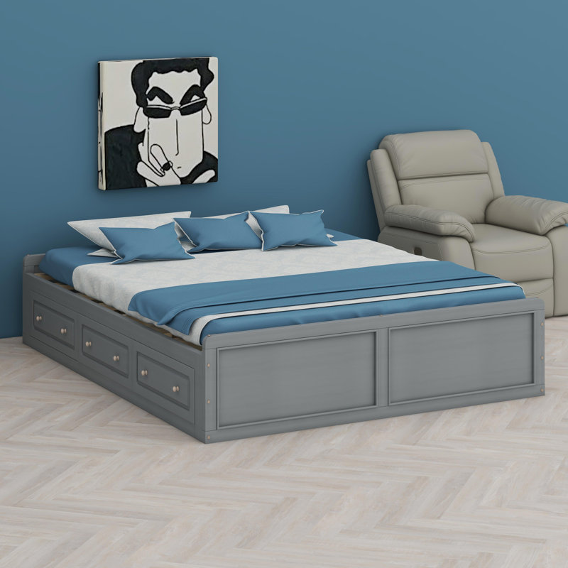 Platform Bed Frame With Drawers