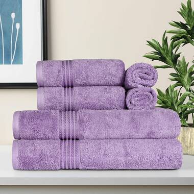 Altom Egyptian-Quality Cotton Highly Absorbent Medium Weight Hand Towel Set (Set of 8) Eider & Ivory Color: Royal Purple