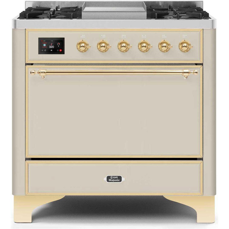 Majestic II 36" 3.5 cu.ft. Freestanding Dual Fuel with Griddle and Convection Oven, Natural Gas, White/Copper