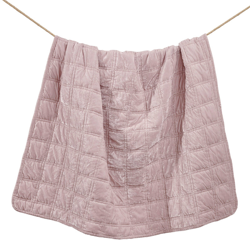 Jeté en velours de soie synthétique Stella, Lilas