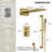 22" Waterfall & Rainfall Shower System with Adjustable Slide Bar Handheld Shower and Pressure-Balanced Valve-109315593