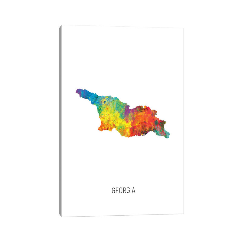 Georgia Map by Michael Tompsett - Wrapped Canvas Print, 45.72cm H x 30.48cm W x 1.905cm D