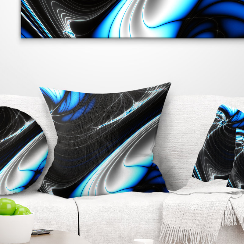 Fractal Rotating Abstract Design - Coussin imprimé abstrait, 16 po x 1 po, Coussin décoratif