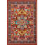Tapis décoratif traditionnel rouge multicolore à motifs multicolores et lavables à la machine-1353869410