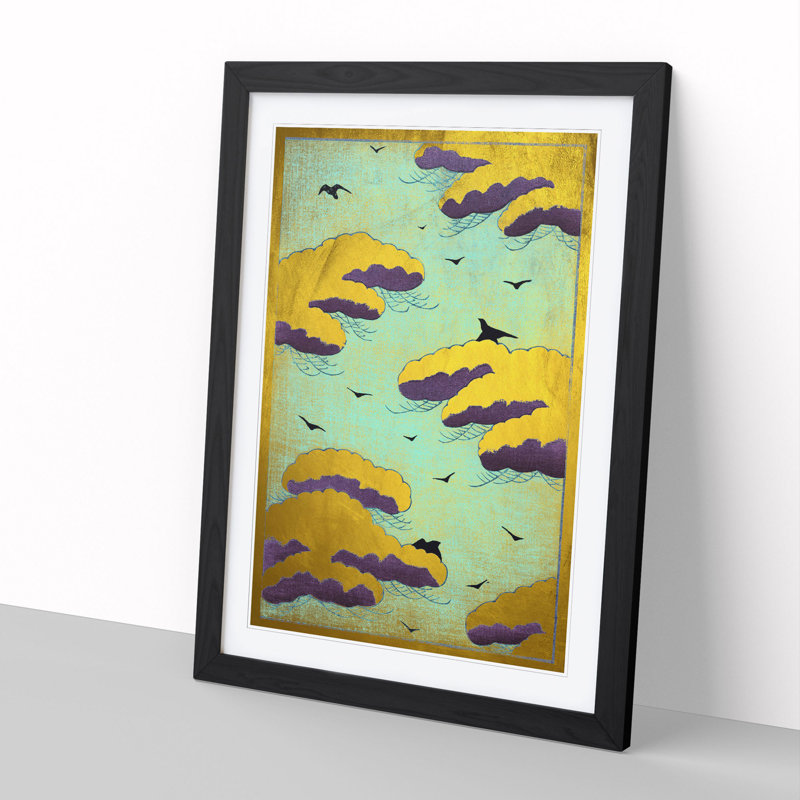 Golden Slumber - Picture Frame Painting, 65cm H x 48cm W x 2cm D, Black Framed