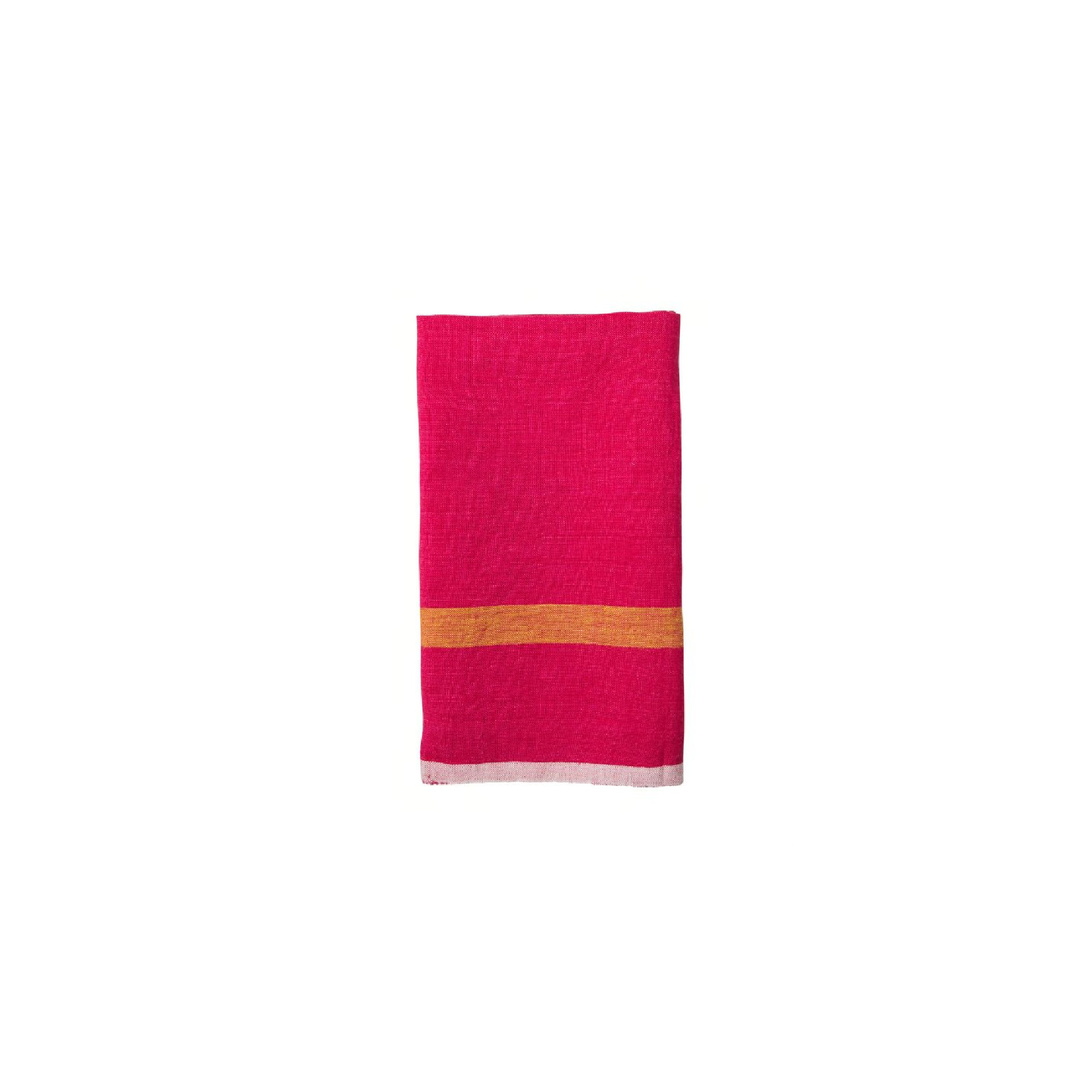 Stripe Tea Towel Kitchen Towel, Pink/Lime
