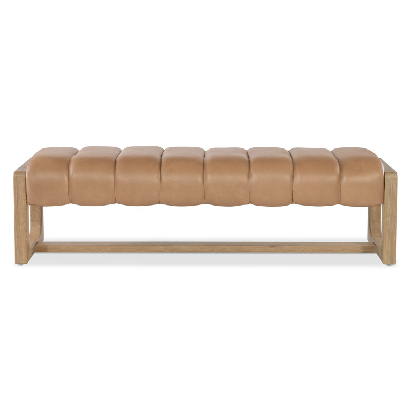 Banc rembourré en cuir véritable Banyon Bay, Brun
