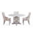 Delaney Dining Table – White Marble Top with Washed Gray Wood Base