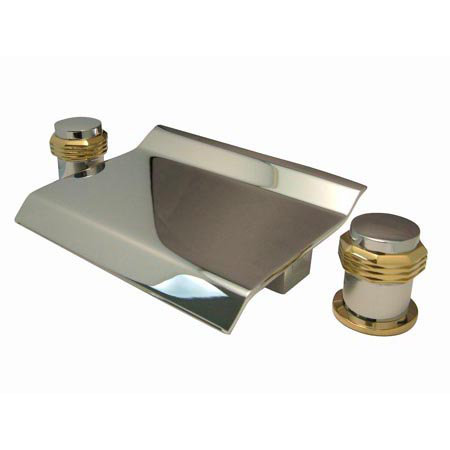 Double Handle Wall Mounted Roman Tub Faucet, Chrome/Polished Brass