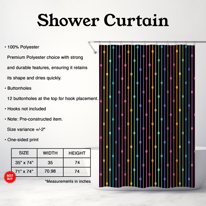 Rideau de douche Premium, H 74 po x l 71 po