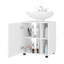 Armoire sous l'évier à deux tablettes latérales avec une porte, arrière ajouré, rangement compact pour salle de bain à fixation libre 22 po, blanc-1048115426