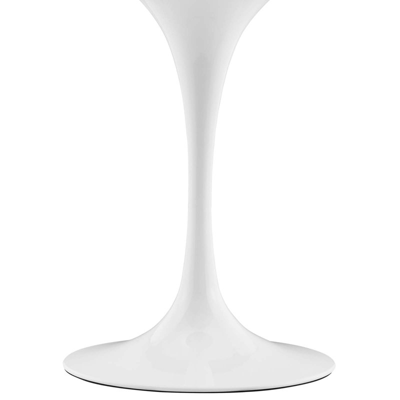 Table de bar Lippa, plateau rond en marbre artificiel, par Modway, Table standard (hauteur de 28,5 po), Blanc