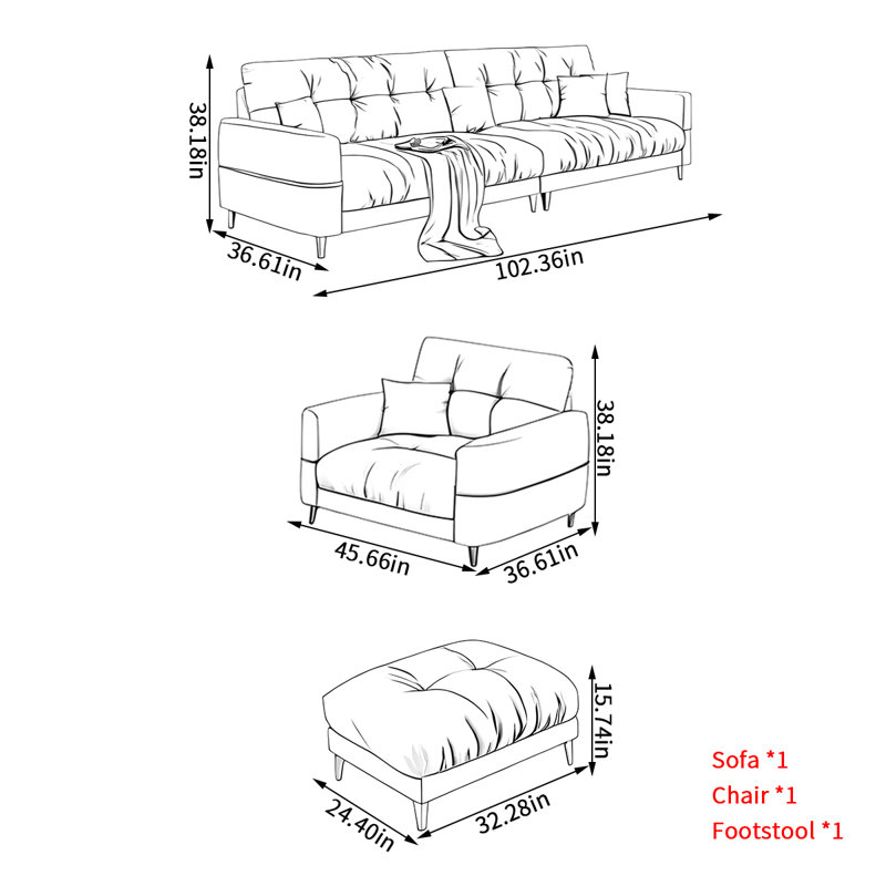 Simple flannelette sofa set