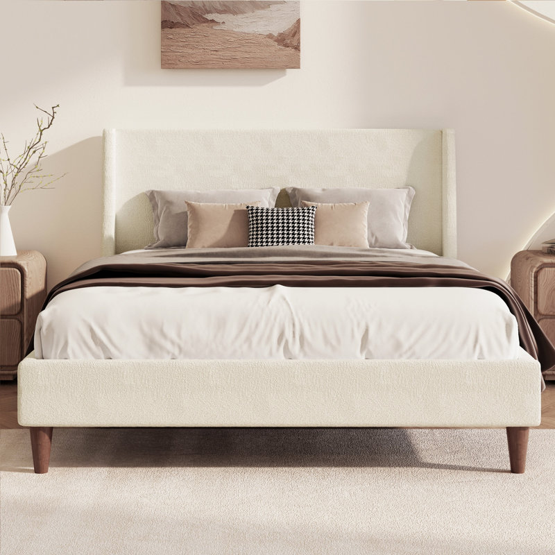 Lit plateforme tapissier Modern Ivory