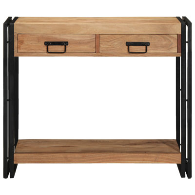 90cm Solid Wood Top Console Table