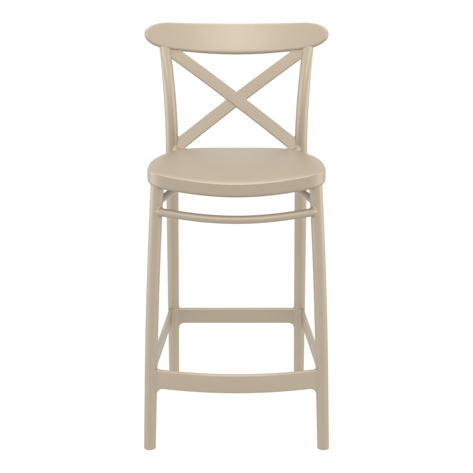 Bijou Outdoor Bar Stool, Taupe, Counter Stool (25.6" Seat Height)