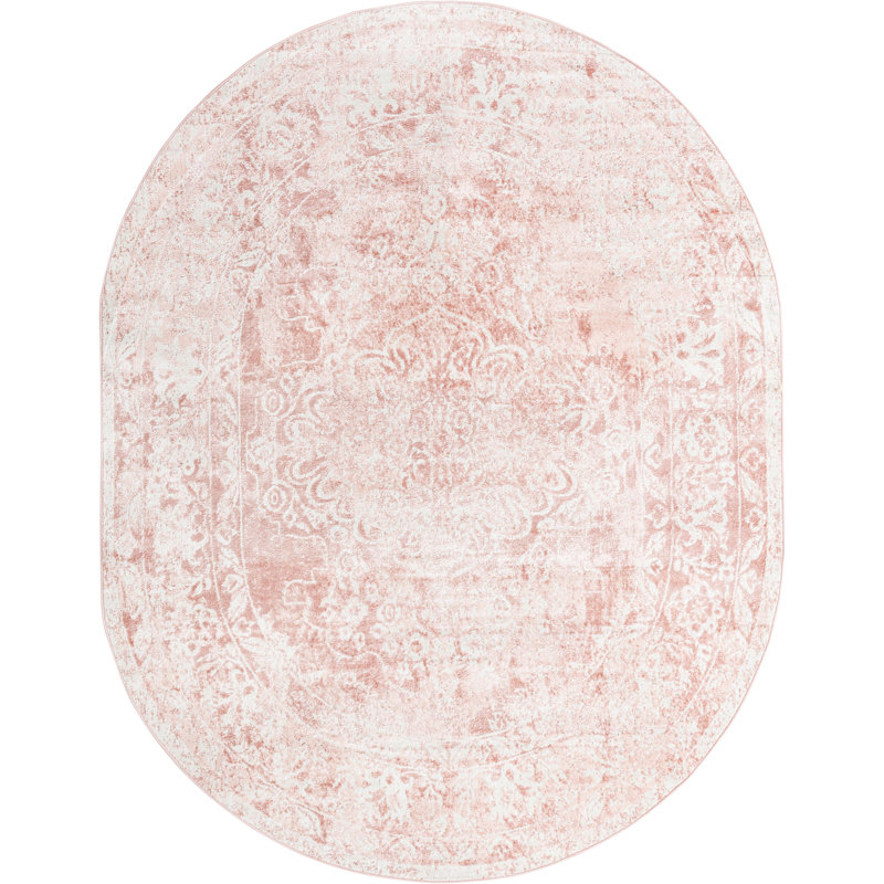 Tapis contemporain Contemporary Ostby rose, Ovale 8 pi x 10 pi