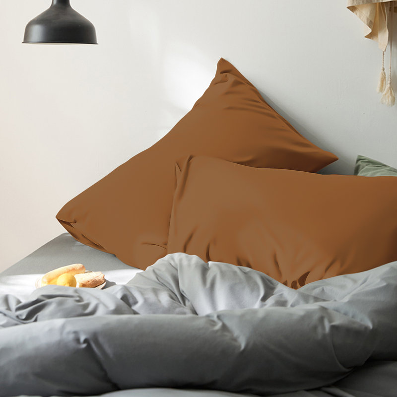Bed Pillowcases, 1800 Brushed Microfiber Queen Pillow Cases with Envelope Closure - 20x30 Inches - NTBAY, Brown