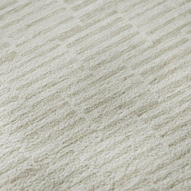 Tapis ivoire Prisco lavable à la machine de qualité supérieure, Rond 8 pi