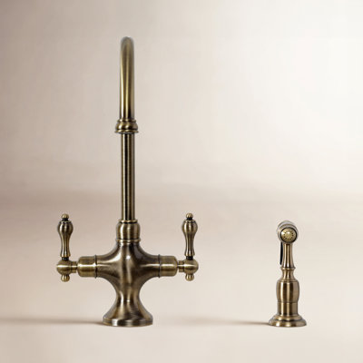 Double Handle Kitchen Faucet with Side Spray