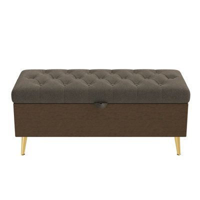 Modern Storage Ottoman Bench Upholstered Bedroom Bench Entryway Storage Ottoman Tufted Ottoman Bench for Living Room, Bedroom and Entryway