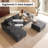Koli 132" U-shaped Sectional Couch For 5, Compression Sofa, Grey Corduroy, Left Facing-1750021661-1750021662