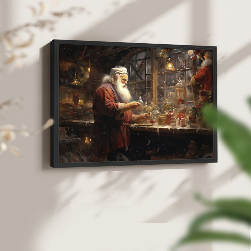 «Chirstmas Art» - CD XXXVII - Reproduction encadrée - Restickable, H 11 po x l 14 po, Noir, noir, noir, noir