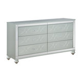 Gulfara 6 - Drawer 61.6" W Dresser in Silver Metallic