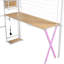 Lit mezzanine en métal avec poste de travail intégré, garde-robe, escalier de rangement et DEL-112705746