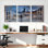 «City Skyline Through Window», ensemble de 3 reproductions d'art sur toile tendues sur toile