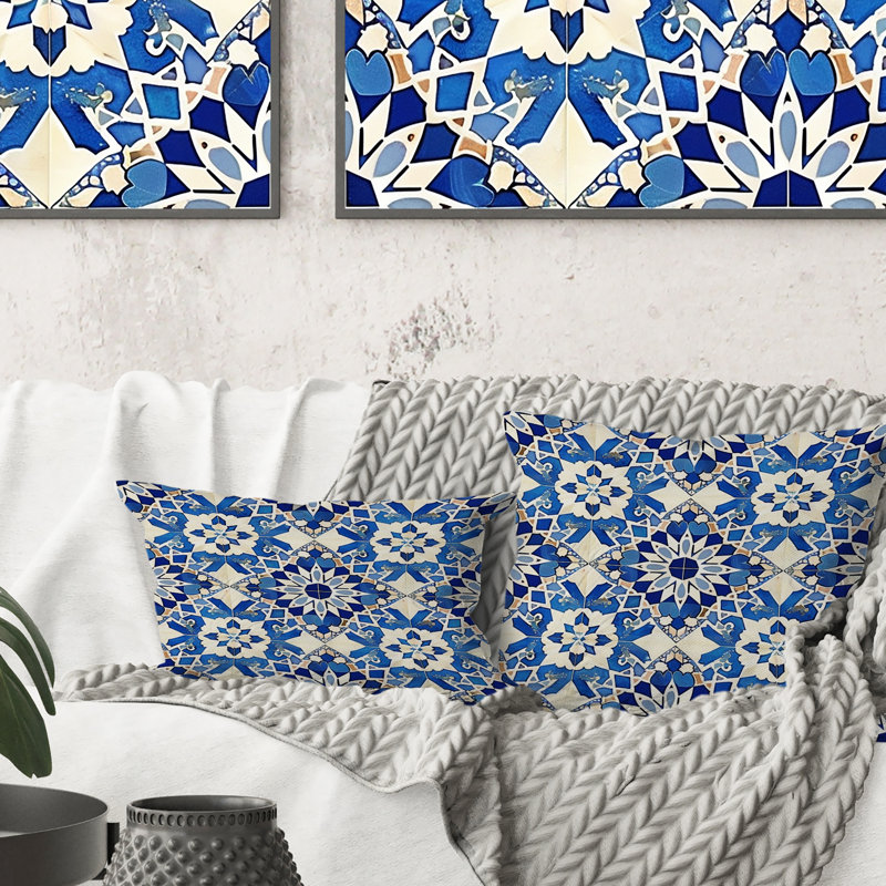 Coussin décoratif Moroccan Mosaic III - Tiles, H 16 po x l 16 po