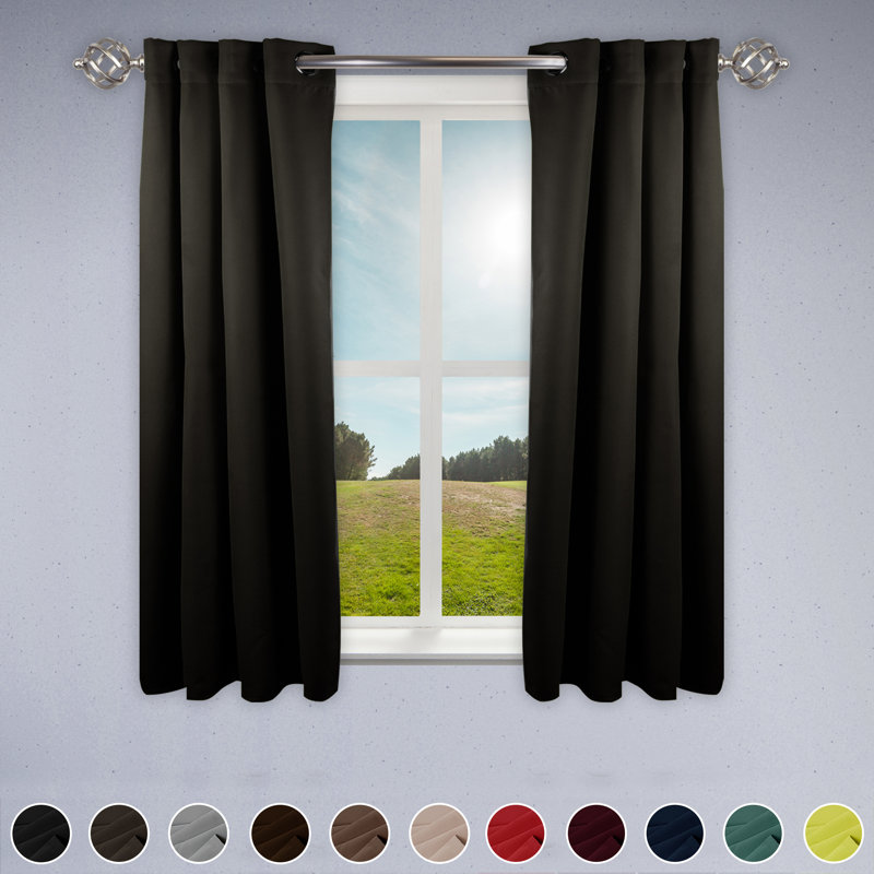 Polanco Room Darkening Curtain Single Panel, Dark Gray, 52" x 96"