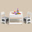 Ensemble multifonctionnel de table et de chaises pour enfants 3 pièces avec plateau amovible, tiroirs de rangement intégrés et tablette ouverte - idéal pour jouer, dessiner, manger et bricoler-437330933