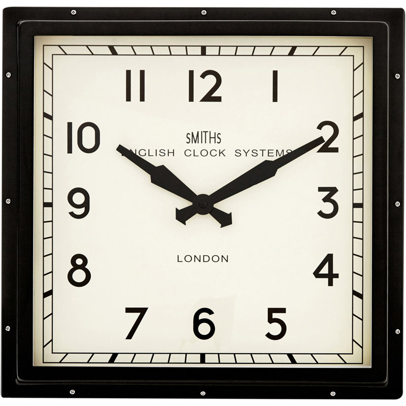 Smiths Square Wall Clock - 41cm, Black