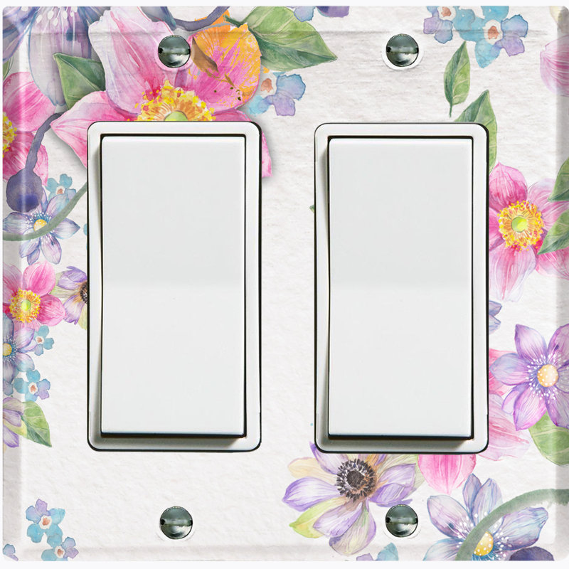 Patterned 2 - Gang Toggle Light Switch Standard Wall Plate