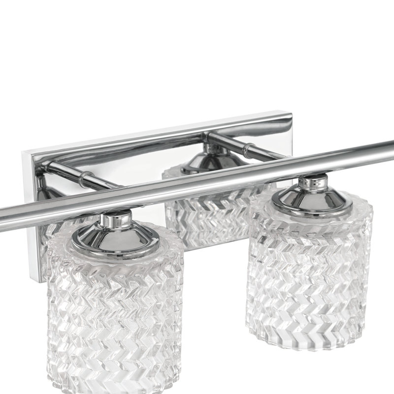 Luminaire de salle de bain à 6 lumières en acier à intensité variable Vernice, Chrome