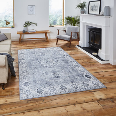 Bodak area rug Digitally Printed Silver