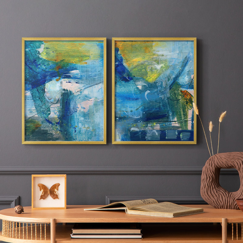 Spring Winds III - reproduction encadrée de qualité supérieure - prête à être accrochée - aucun clou requis - aucun clou requis