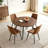 Kitchen Dining Set, 43'' to 59'' Extendable Dining Table With Upholstered Dining Chair(Table, 4Chairs)-126089811-126089813-126089814