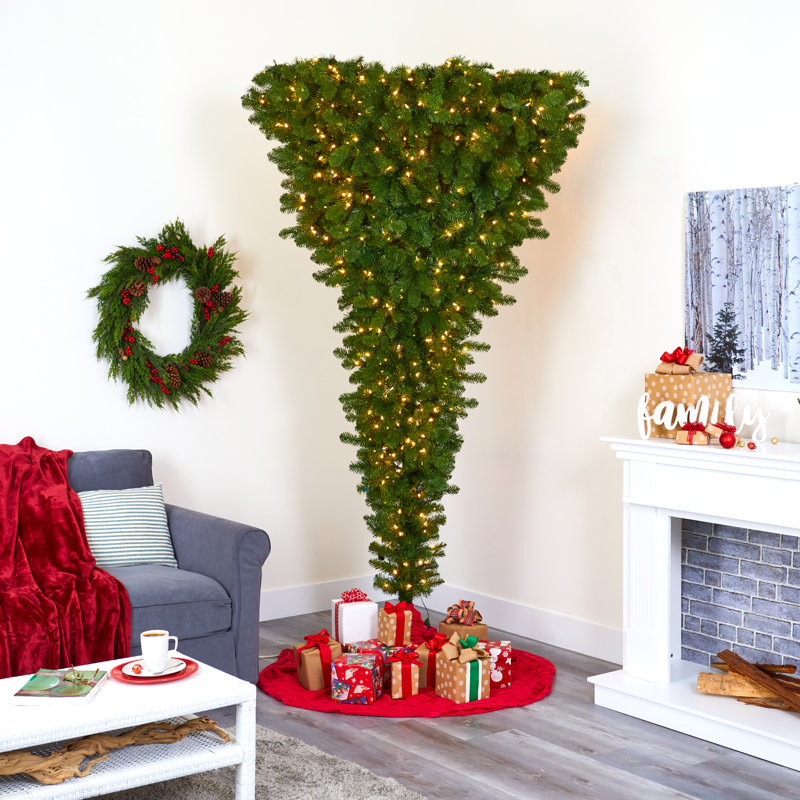 96' H Lighted Artificial Spruce Christmas Tree