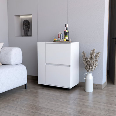 Chariot de cuisine blanc 2 pour une organisation et une mobilité efficaces en bois avec tablettes fonctionnelles