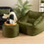 Natalia Velvet Armchair Bean Bag and Round Footstool-90562464