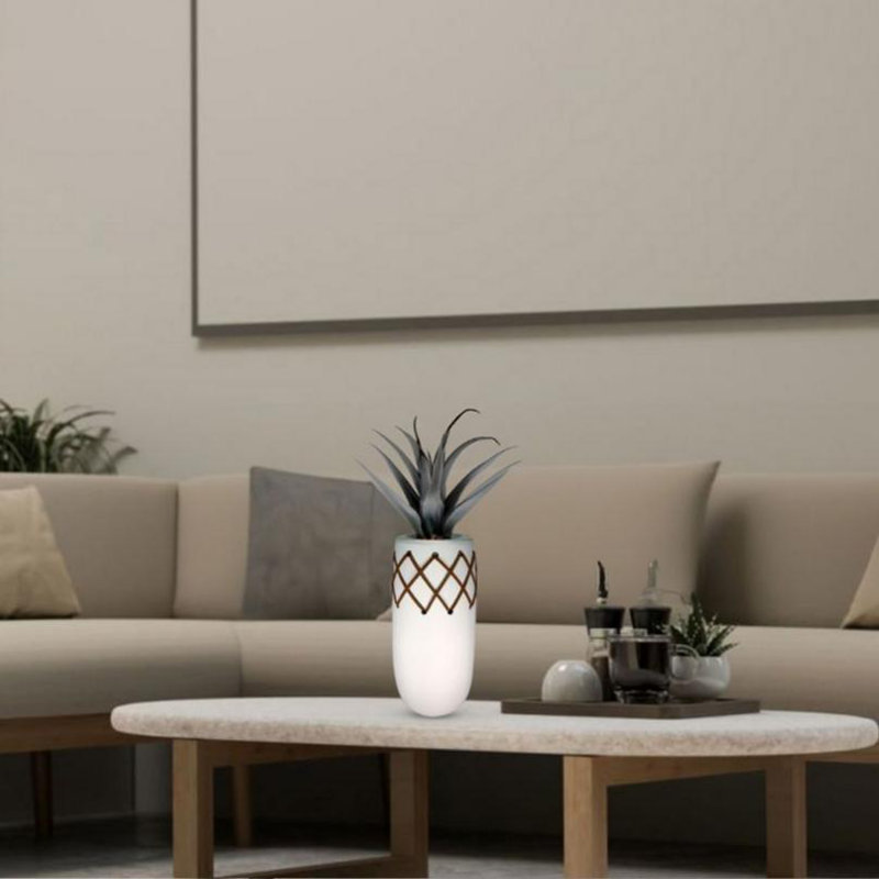 Vase en céramique brillant style Sud-Ouest, Blanc