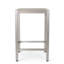 Table de bar d'extérieur légère en aluminium avec plateau en verre gris impureté et cadre antidérapant