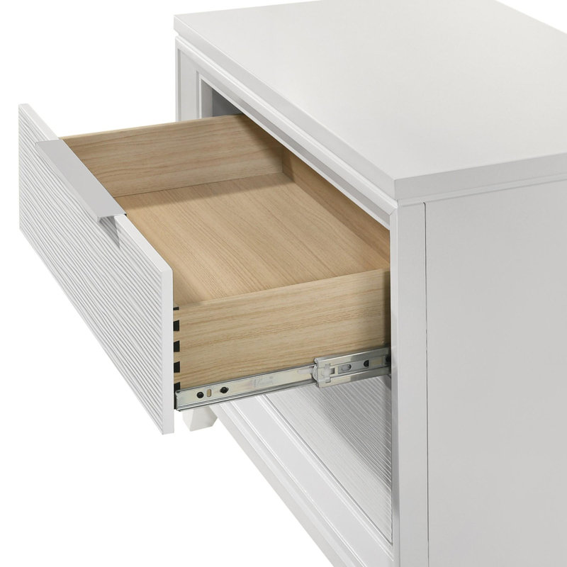Table de chevet contemporaine avec rangement, Blanc