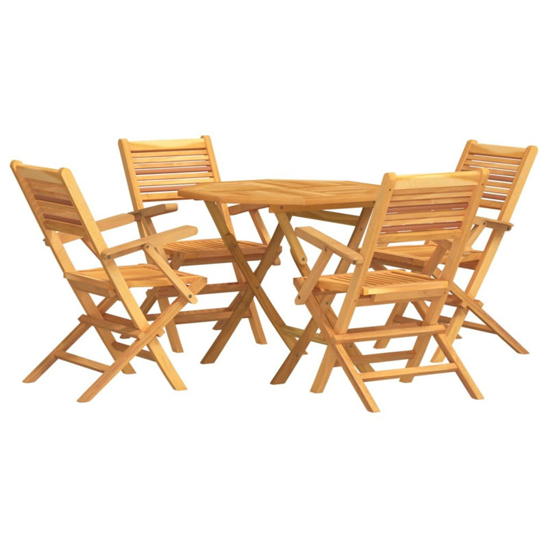 Thummepalli 4 - Person Teak Patio Dining Set with