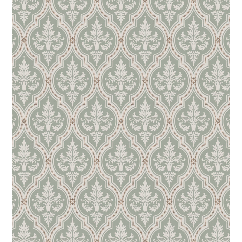 Lofstad Damask Wallpaper Roll, Garden Green