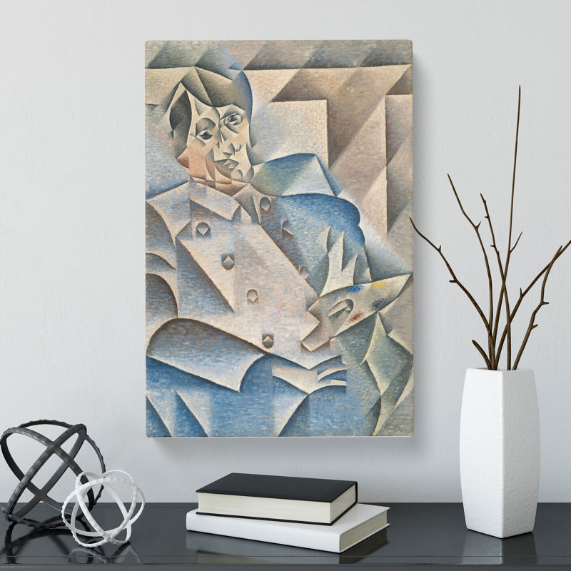 Portrait Of Pablo Picasso by Juan Gris - Wrapped Canvas Painting, 76cm H x 50cm W x 3cm D